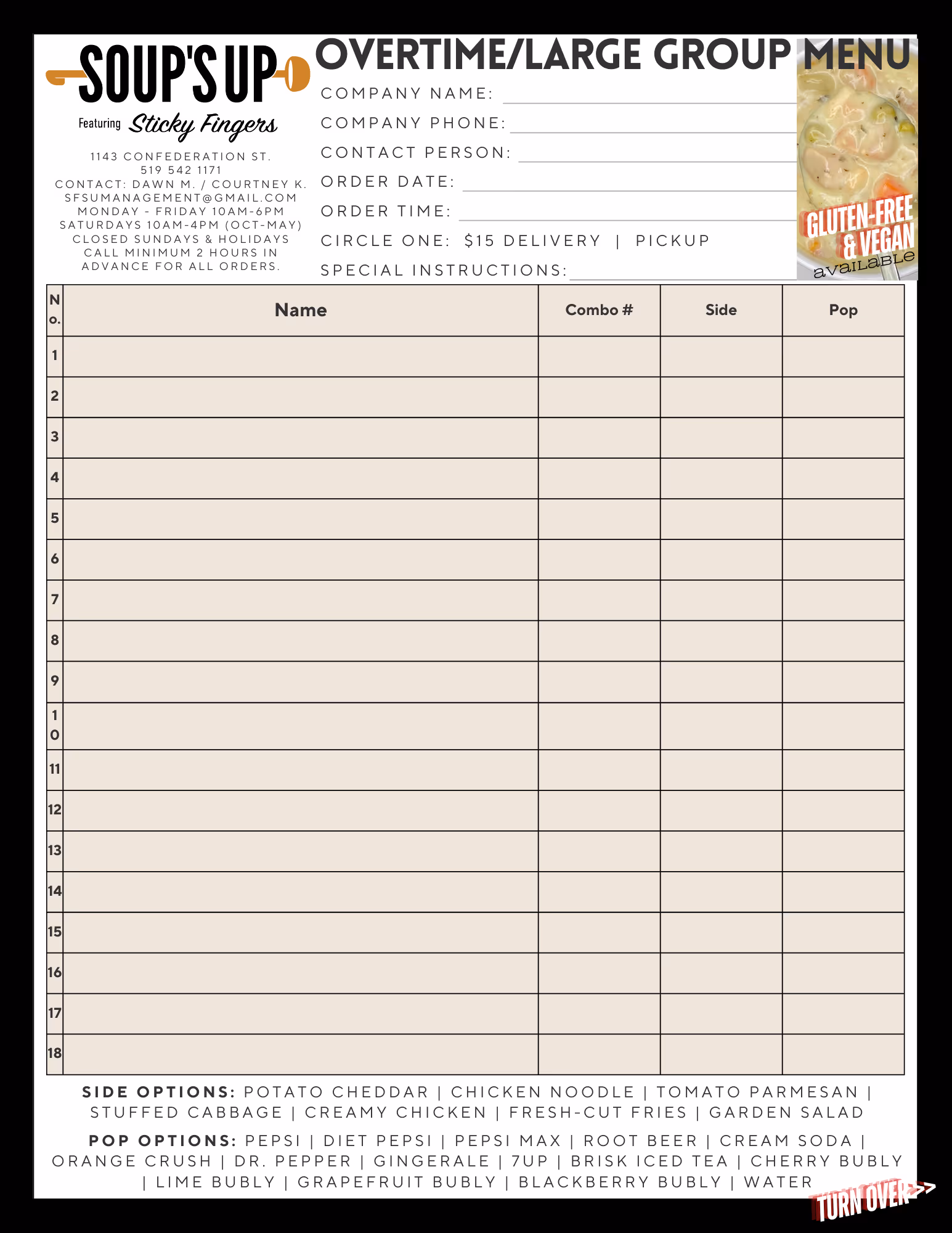 Overtime-Menu